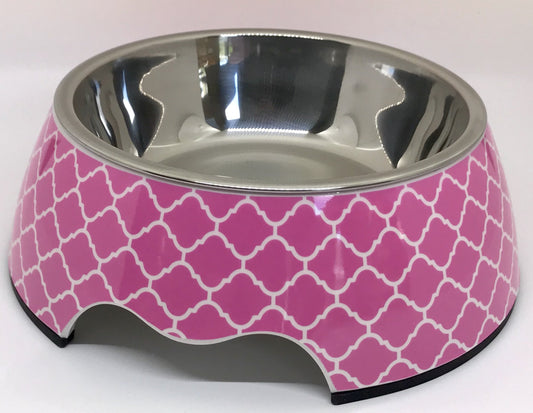 Pet bowl - Medium, pink outer
