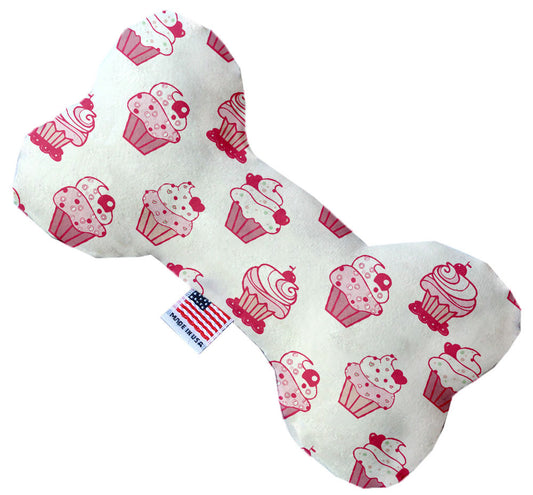 Bone shape dog toy - Pink whimsy cupcakes