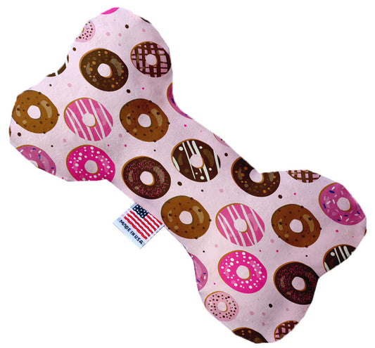 Bone shaped dog toy - Pink with donuts